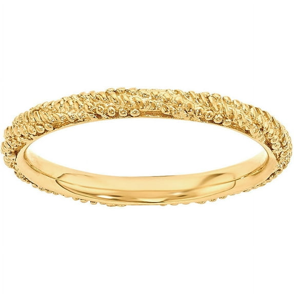 Primal Silver Sterling Silver Stackable Gold Plated Ring