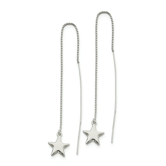 Primal Silver Sterling Silver Star Threader Earrings