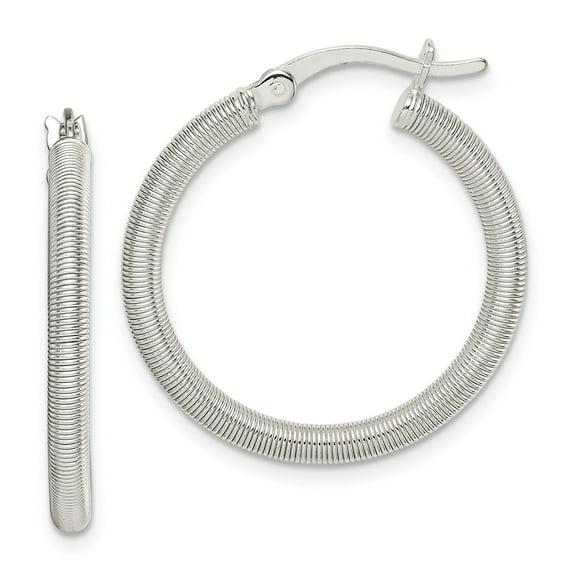 Primal Silver Sterling Silver Textured Hoop Earrings