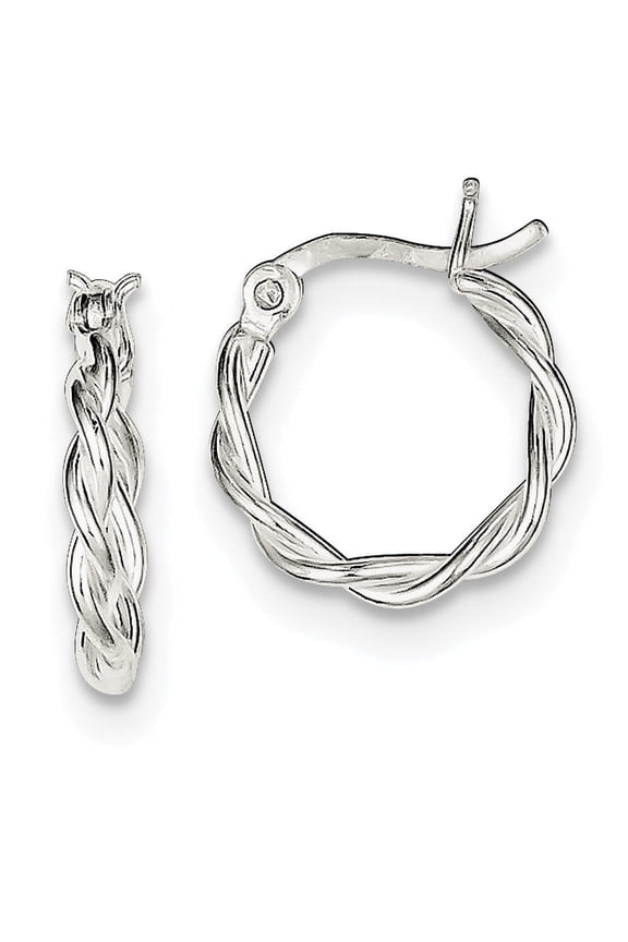 Sterling Silver Twisted Hoop Earrings
