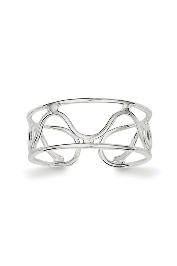 Sterling Silver Wave Toe Ring