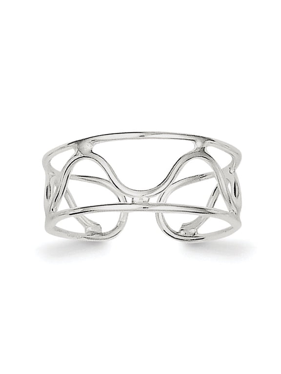 Sterling Silver Wave Toe Ring