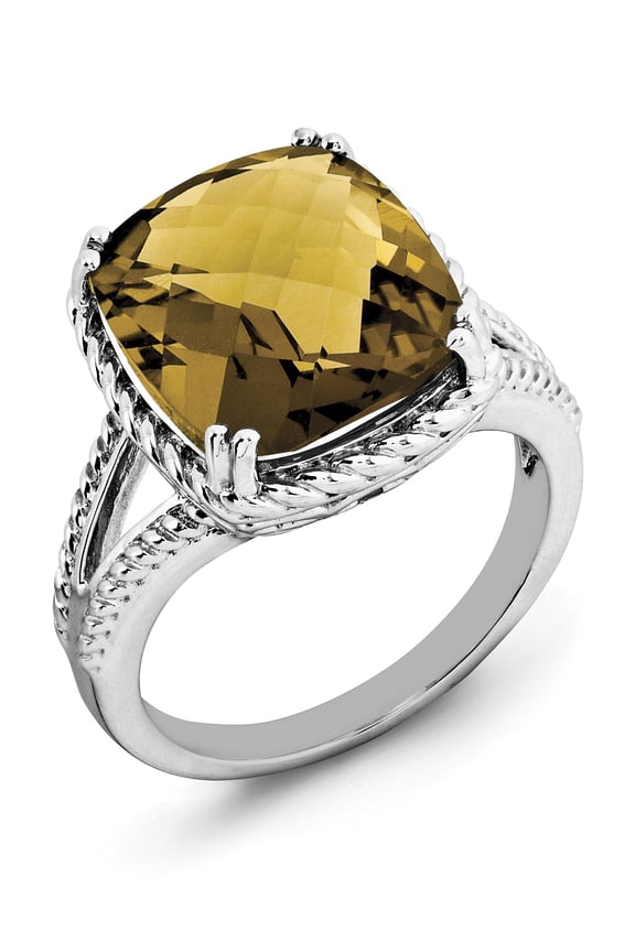 Sterling Silver Whiskey Quartz Ring