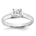 thumbnail image 1 of Primal Silver Sterling Silver White Diamonore 4.5mm Engagement Ring, 1 of 6