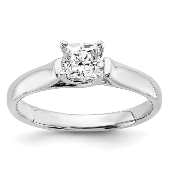 Primal Silver Sterling Silver White Diamonore 4.5mm Engagement Ring