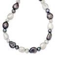 thumbnail image 1 of Primal Silver Sterling Silver White and Grey Freshwater Cultured Pearl Necklace, 1 of 6