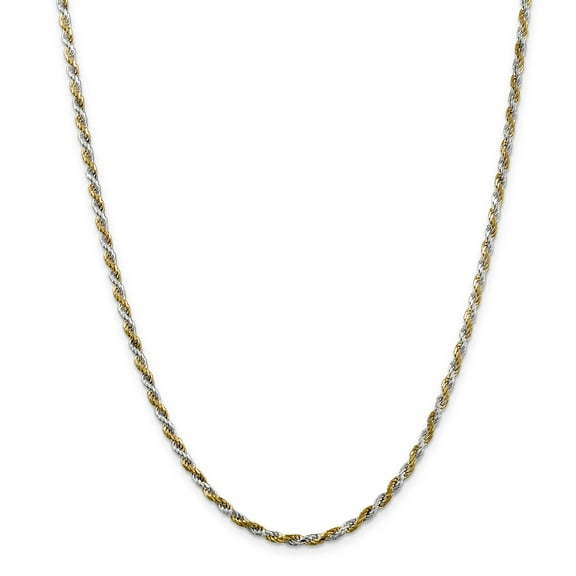 Primal Silver Sterling Silver and Vermeil 2.5mm Diamond-cut Rope Chain