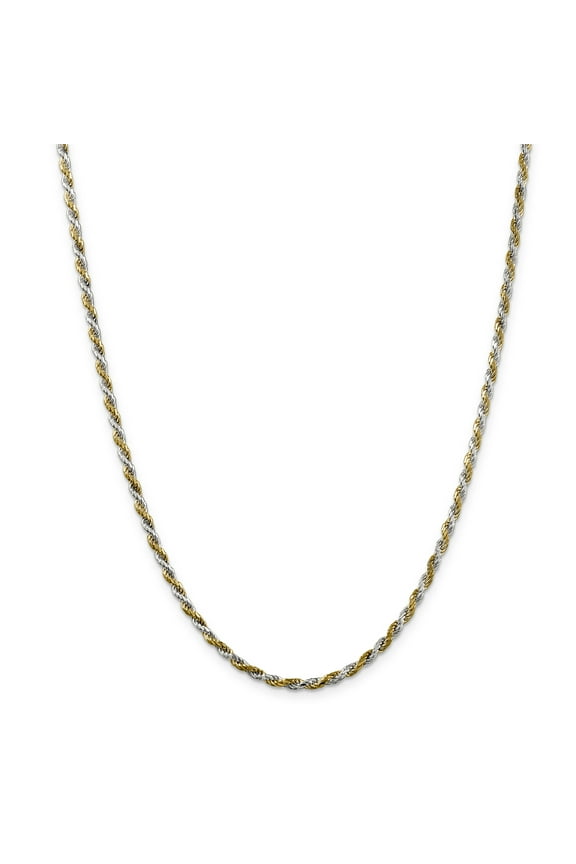 Sterling Silver and Vermeil 2.5mm Diamond-cut Rope Chain