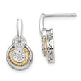 thumbnail image 1 of Primal Silver Sterling Silver with 14 Karat Gold White Topaz Drop Stud Earrings, 1 of 4