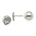 thumbnail image 1 of Primal Silver Sterling Silver with Cubic Zirconia Heart Front Back Post Earrings, 1 of 4