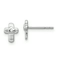 thumbnail image 1 of Primal Silver Sterling Silver with Rhodium-plated Cubic Zirconia Flower Heart Post Earrings, 1 of 4