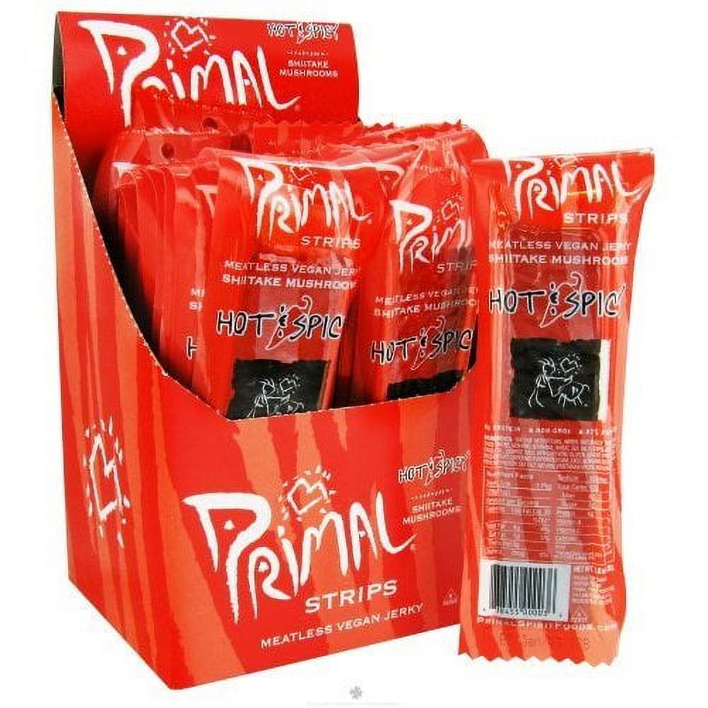 Primal Spirit Foods Primal Strips Meatless Vegan Jerky Hot & Spicy 1