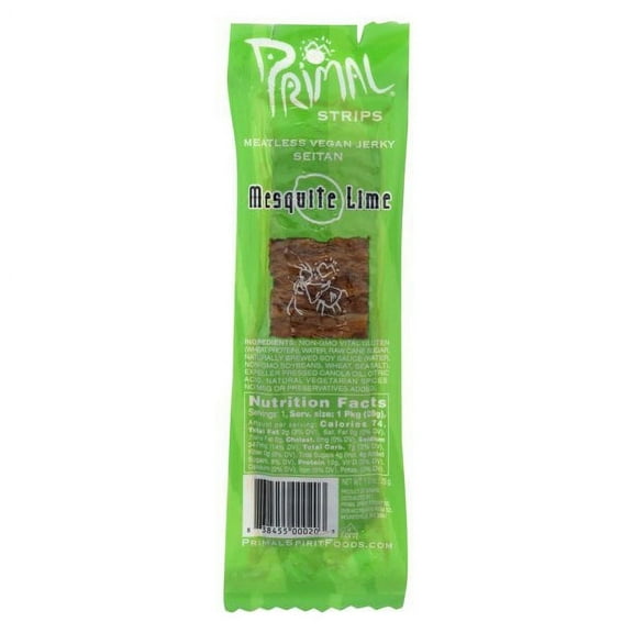 Primal Spirit Foods Primal Strips Meatless Vegan Jerky Mesquite Lime - 1 oz Pack of 2