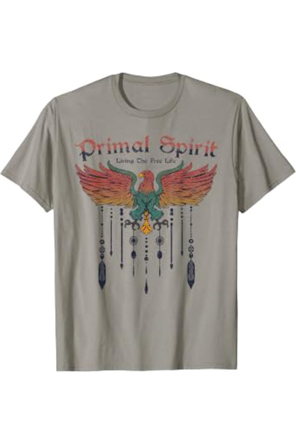 Primal Spirit Free Life Native Eagle Bohemian Tribal T-Shirt