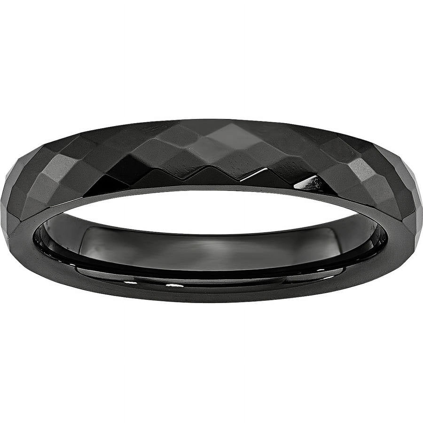 Primal Steel Black Ceramic 4mm Faceted Band