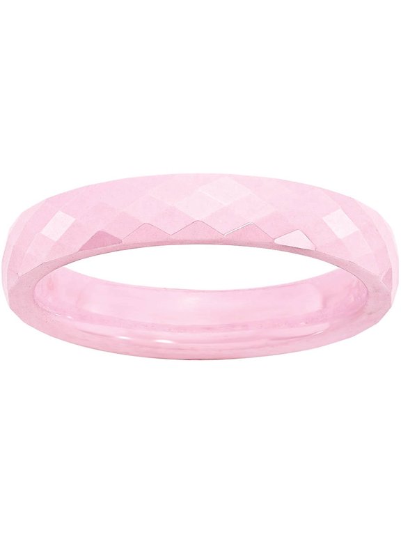Ceramic Pink 4mm Faceted Band