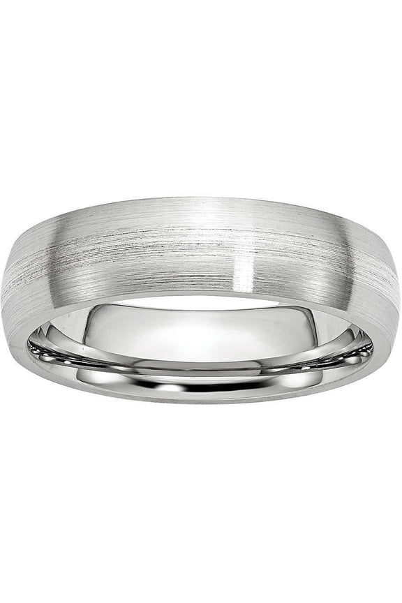 Cobalt Sterling Silver Inlay Satin 6mm Wedding Band