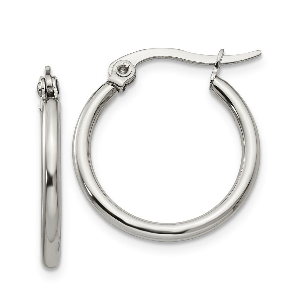Primal Steel Stainless Steel 19.50mm Diameter Hoop Earrings - Walmart.com