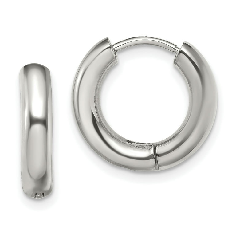 Hoop Earrings Stainless Steel 15.5mm Round Hoop Earrings Stainless Steel 15.5mm Round