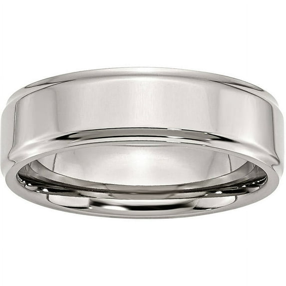 Primal Steel Stainless Steel 7mm Ridged Edge Band