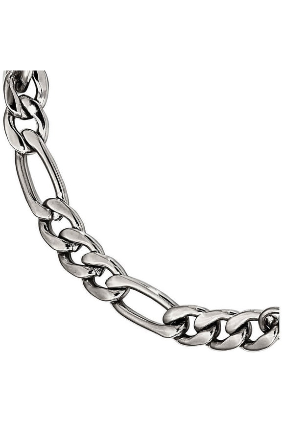 Primal Steel Stainless Steel 9in Figaro Bracelet