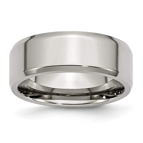 Primal Steel Stainless Steel Beveled Edge 8mm Polished Band