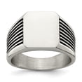 thumbnail image 1 of Primal Steel Stainless Steel Black Enamel Signet Ring, 1 of 11