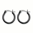 thumbnail image 1 of Primal Steel Stainless Steel Black IP-plated 19mm Hoop Earrings, 1 of 7