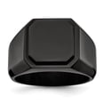thumbnail image 1 of Primal Steel Stainless Steel Black IP-plated Signet Ring, 1 of 11