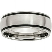 BRIDAL Primal Steel Stainless Steel Black Rubber 8mm Brushed Band