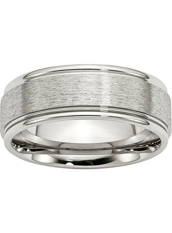 Primal Steel Stainless Steel Brushed 8mm Grooved Edge Band