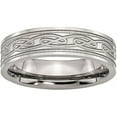 thumbnail image 1 of Primal Steel Stainless Steel Brushed Celtic Laser Etched 6mm Flat Band, 1 of 9