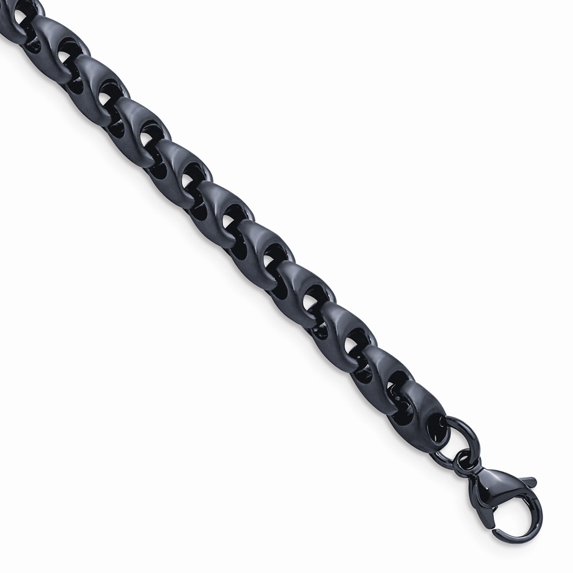 Primal Steel Stainless Steel Brushed Dark Grey IP-plated 5.75mm 8.5 Inch Bracelet