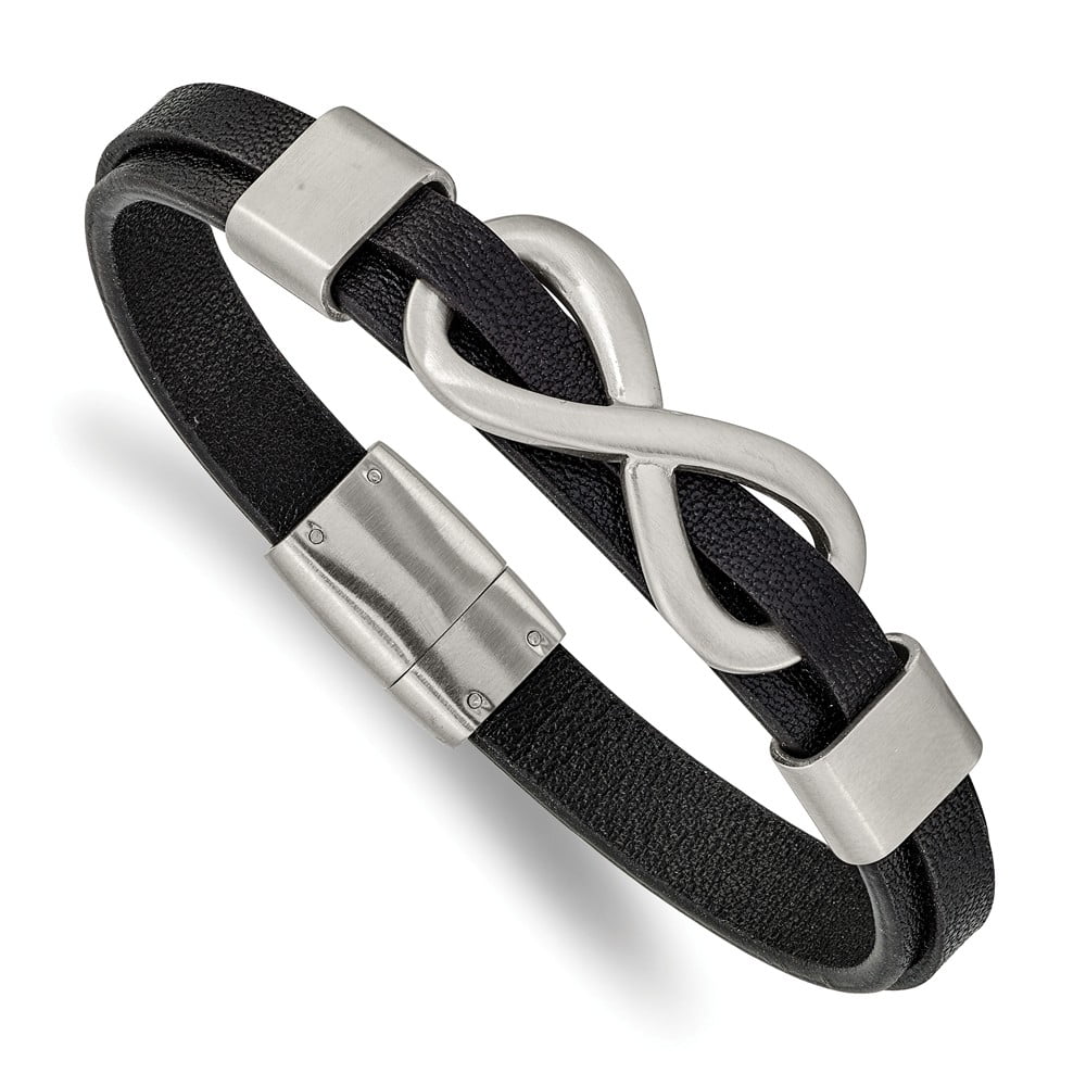Sterling Silver 7.5 Inch Infinity Symbol T Bar Bracelet | Jewellerybox.co.uk