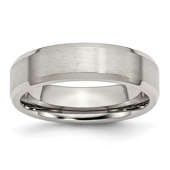 Primal Steel Stainless Steel Brushed and 6mm Flat Beveled Edge Band