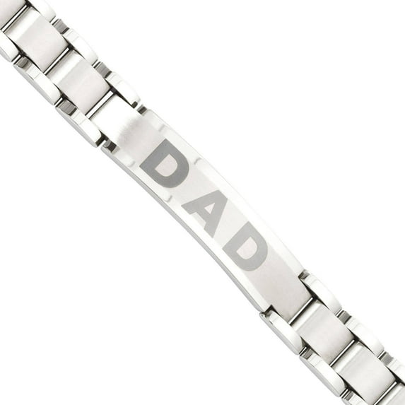 Primal Steel Stainless Steel Brushed and Polished Dad 8.75 Inch Bracelet