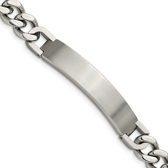 Primal Steel Stainless Steel Brushed and Polished with .5 Inch Extension 8.5 Inch ID Bracelet