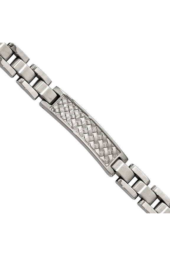 Primal Steel Stainless Steel Brushed and Weaved Pattern 8.5in ID Bracelet