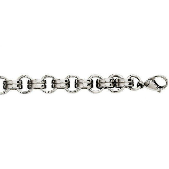Primal Steel Stainless Steel Circle Link 8in Bracelet