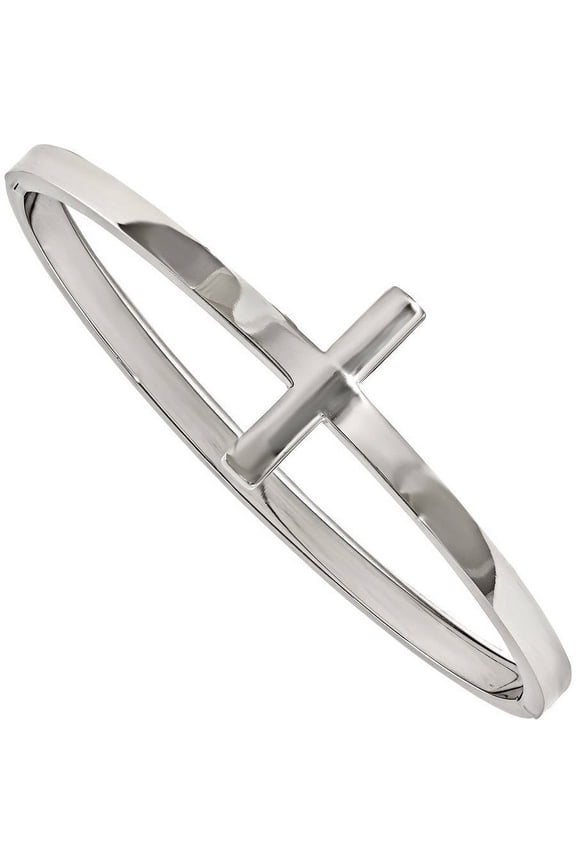 Primal Steel Stainless Steel Cross Hinged Bangle