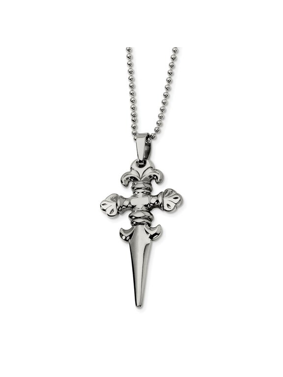 Primal Steel Stainless Steel Dagger 24-inch Necklace