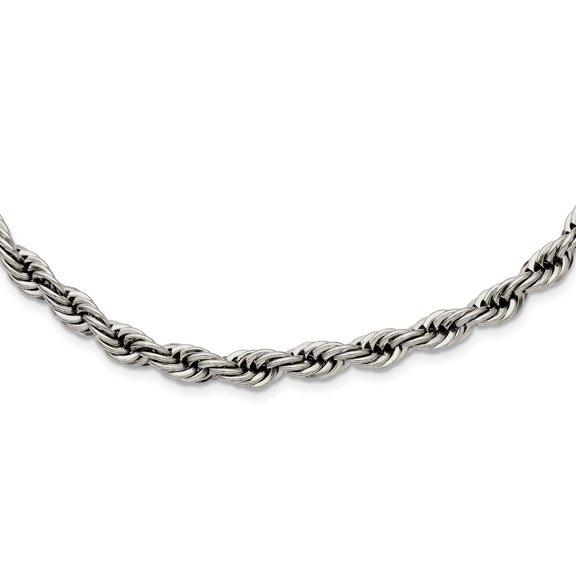 Primal Steel Stainless Steel Polished 6mm Rope Chain