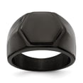 thumbnail image 1 of Primal Steel Stainless Steel Polished Black IP-plated Signet Ring, 1 of 3