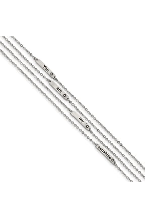 Stainless Steel Polished Enameled Sunshine 6.5 Inch with 0.75 Inch Extension Bracelet