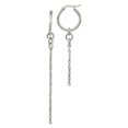 thumbnail image 1 of Primal Steel Stainless Steel Polished Long and Short Chain Dangle Hoop Earrings, 1 of 6
