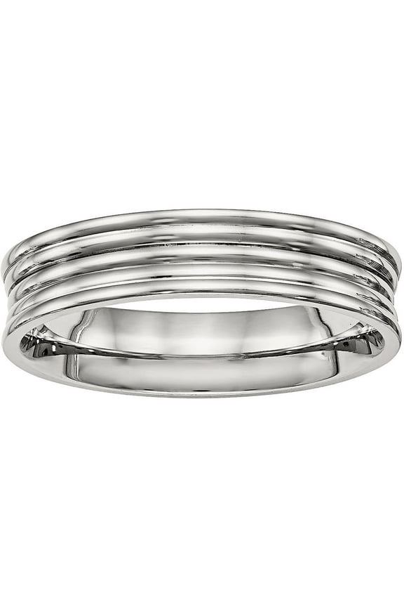 Stainless Steel Polished Ridged 5.00mm Band