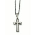 thumbnail image 1 of Primal Steel Stainless Steel Polished Small Cushion Cross Necklace, 1 of 6