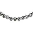 thumbnail image 1 of Primal Steel Stainless Steel Polished Textured Link 24 Inch Necklace, 1 of 7