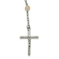 thumbnail image 1 of Primal Steel Stainless Steel Polished with Agate Beads 31-inch Rosary Necklace, 1 of 6