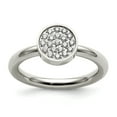 thumbnail image 1 of Primal Steel Stainless Steel Polished with Cubic Zirconia Circle Ring, 1 of 10